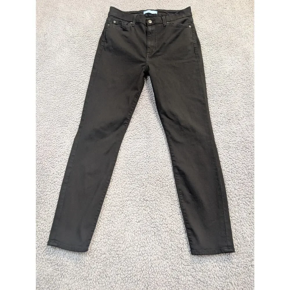 7 for All Mankind Jeans Women's 29 Black Aubrey b(air) High Rise Skinny(0620)